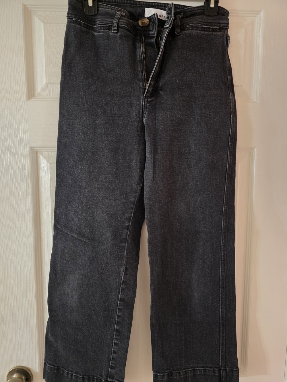 LOFT Women Charcoal Relaxed Straight Jeans
